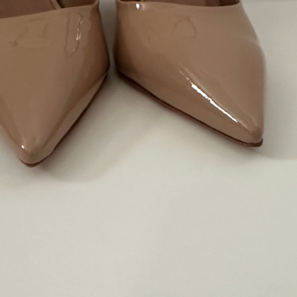 Maeve for Anthro The Sibley Mary Jane Patent Leather Wedge Heels nude 40 or 9.5 - Picture 6 of 12
